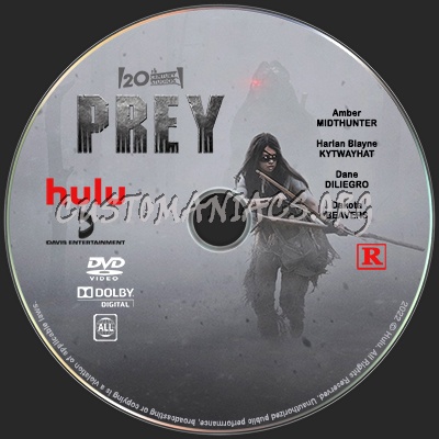 Prey (2022) dvd label