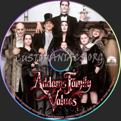 Addams Family Values dvd label