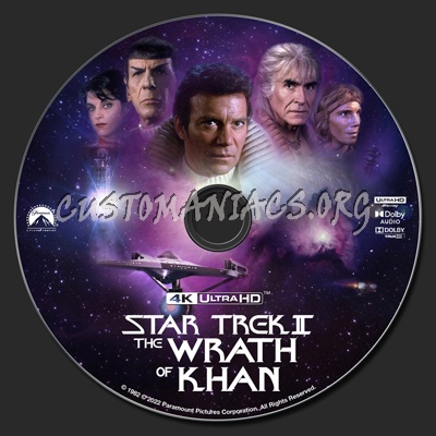 Star Trek II The Wrath of Khan 4k blu-ray label