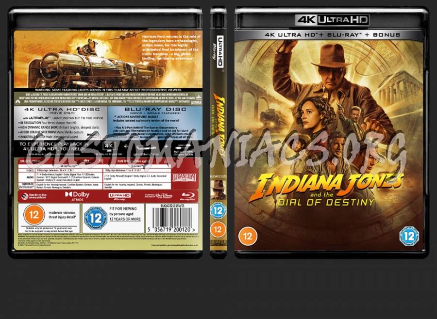 Indiana Jones and the Dial of Destiny 4K blu-ray cover