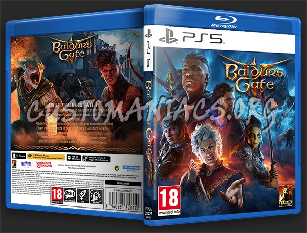 Baldur's Gate III 2023 (PS5) Custom Cover dvd cover