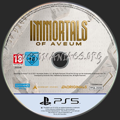 Immortals of Aveum 2023 - (PS5) UHD Blu-ray Label dvd label