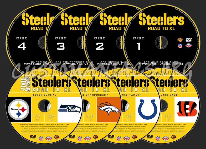 Steelers : Road To XL dvd label