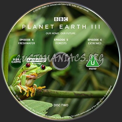 PLANET EARTH III 2023 Disc 2 Custom UHD Blu-ray Label blu-ray label