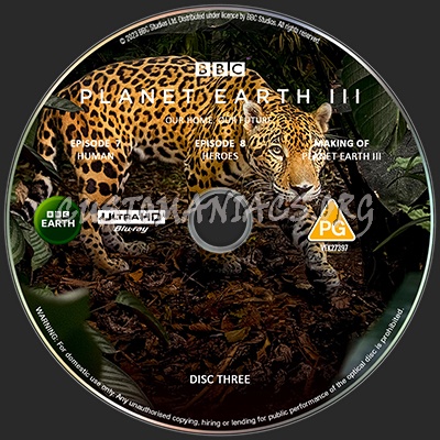 PLANET EARTH III 2023 Disc 3 Custom UHD Blu-ray Label blu-ray label