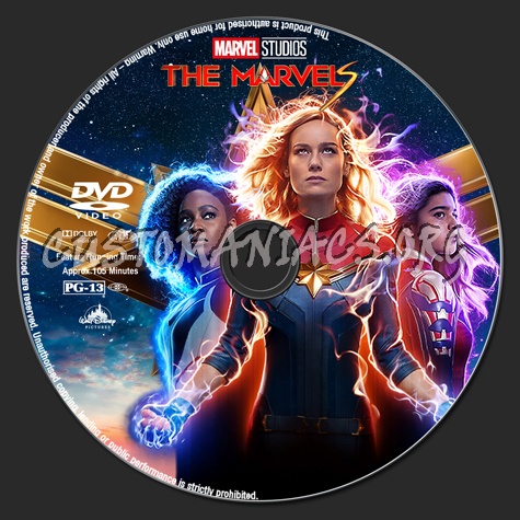 The Marvels dvd label