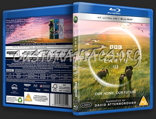 PLANET EARTH III BLU-RAY UHD Custom Cover dvd cover