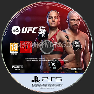 EA SPORTS UFC 5 (PS5) Custom Disc Label v1 dvd label