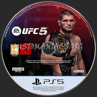 EA SPORTS UFC 5 (PS5) Custom Disc Label v2 dvd label