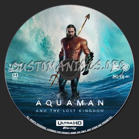Aquaman and the Lost Kingdom 4K blu-ray label