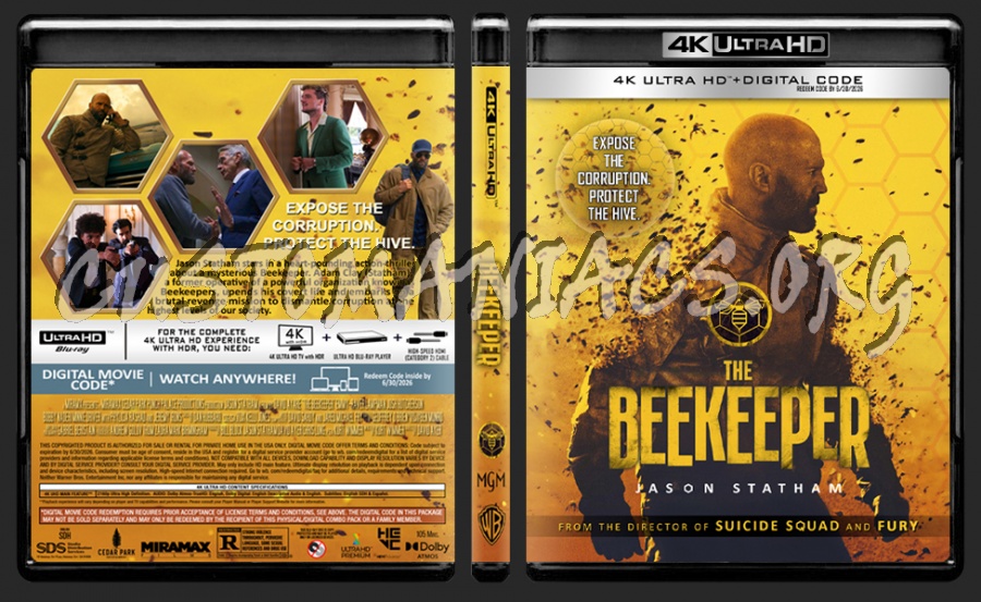 The Beekeeper (2024) 4K UHD Blu-ray Cover blu-ray cover
