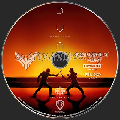 DUNE - Part Two (2024) 4K Ultra HD Blu-ray Label blu-ray label