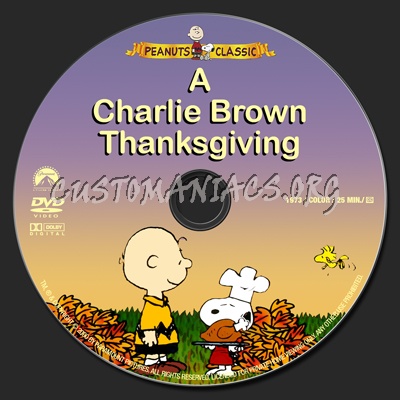 A Charlie Brown Thanksgiving dvd label