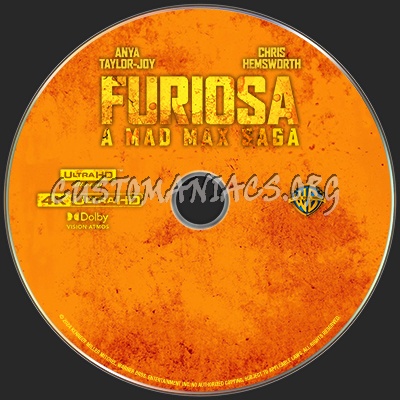 Furiosa A Mad Max Saga (2024) 4K blu-ray label