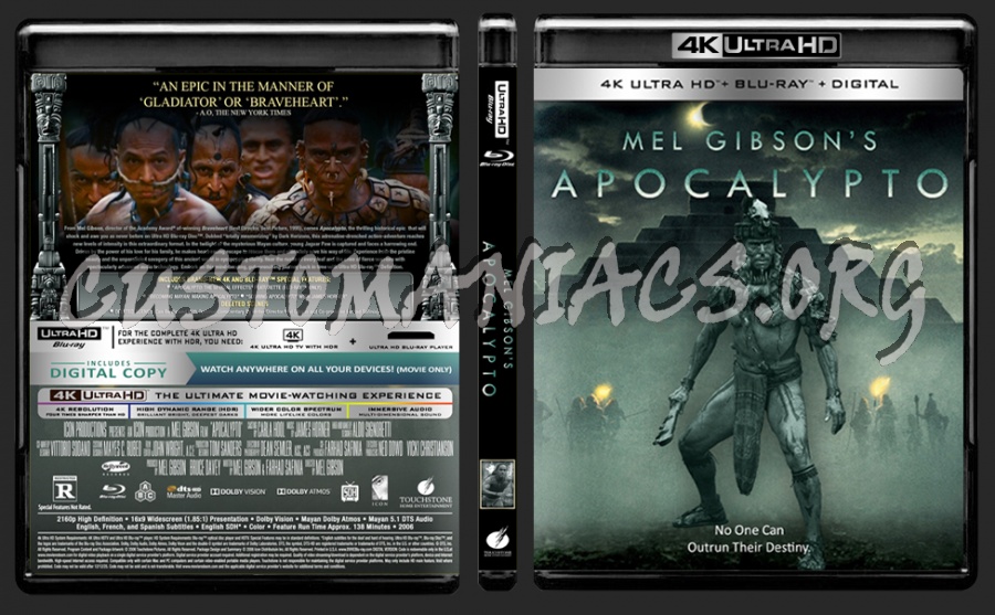 Apocalypto 4K blu-ray cover
