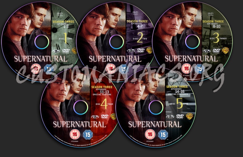 Supernatural Season 3 dvd label