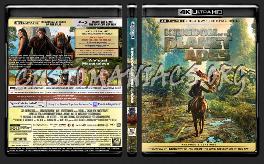 Kingdom of the Planet of the Apes 4K blu-ray cover
