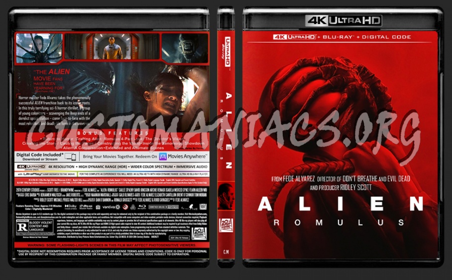 ALIEN - Romulus 4K blu-ray cover