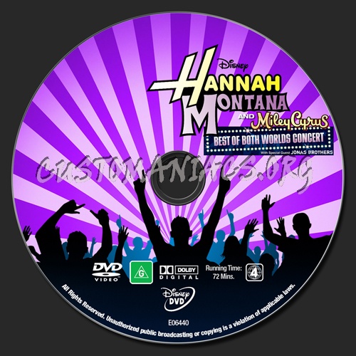 Hannah Montana - Best Of Both Worlds Concert dvd label