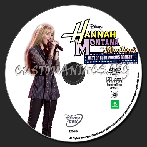 Hannah Montana - Best Of Both Worlds Concert dvd label