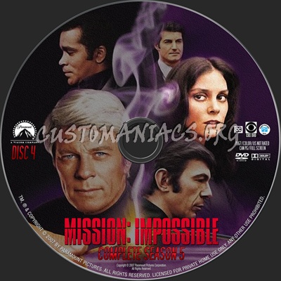 Mission Impossible Season 5 dvd label