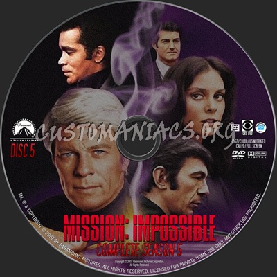 Mission Impossible Season 5 dvd label