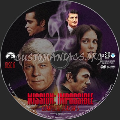 Mission Impossible Season 5 dvd label