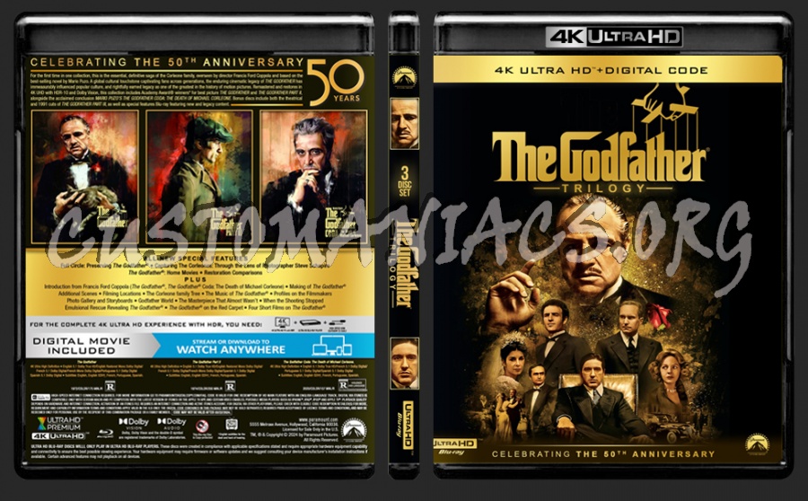 The Godfather 4K Trilogy blu-ray cover
