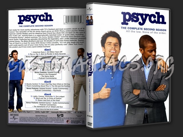 Psych Season 2 dvd cover