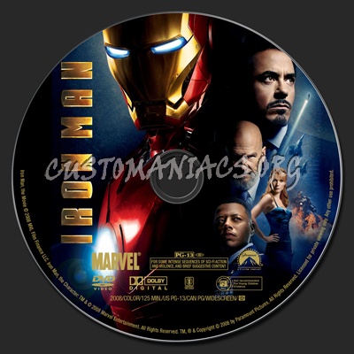 Iron Man dvd label