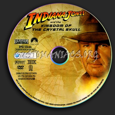 Indiana Jones and the Kingdom of the Crystal Skull dvd label