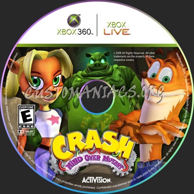 Crash Mind Over Mutant dvd label