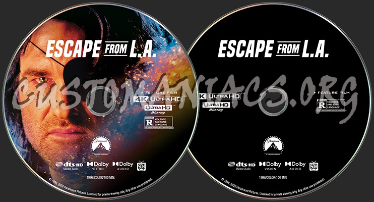 Escape from L.A. UHD blu-ray label