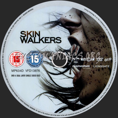 Skinwalkers dvd label