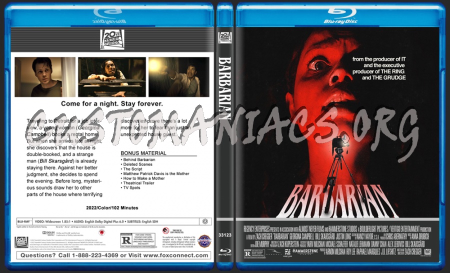 Barbarian (2022) blu-ray cover
