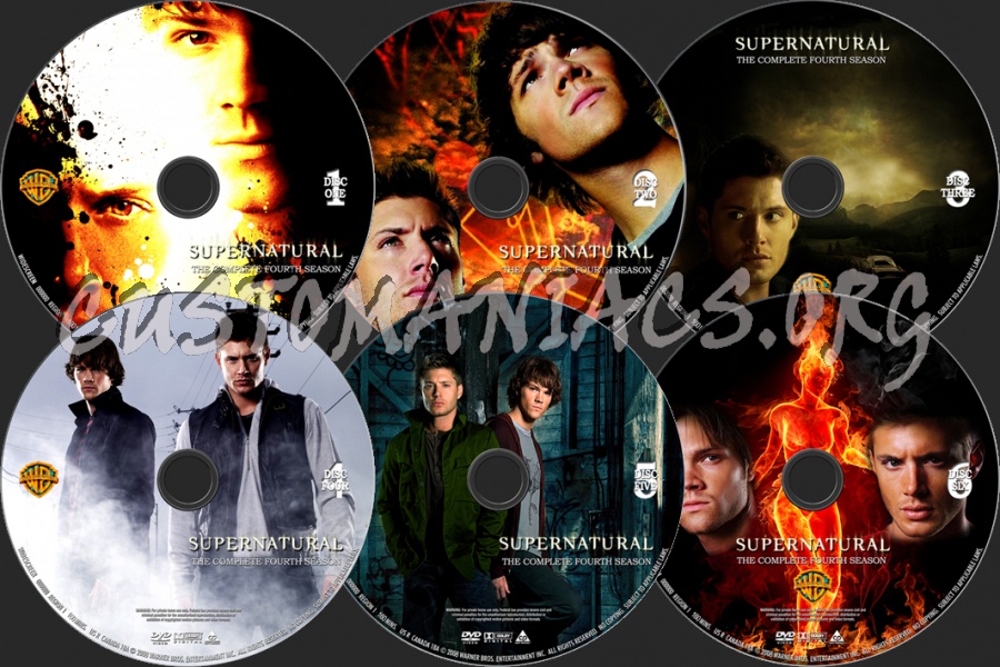 Supernatural Season 4 dvd label