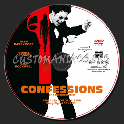 Confessions of a Dangerous Mind (2002) dvd label