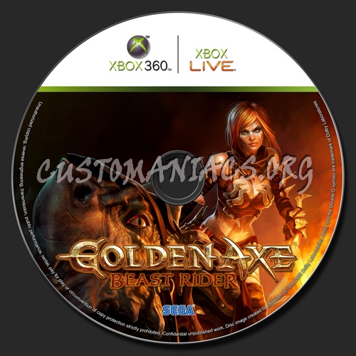 Golden Axe - Beast Rider dvd label