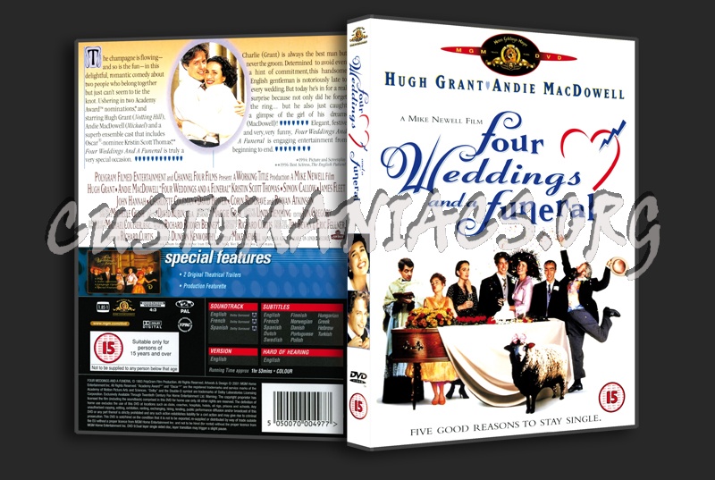 Four Weddings And A Funeral dvd cover