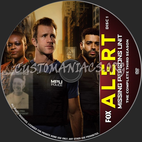 Alert Missing Persons Unit - Season 3 dvd label