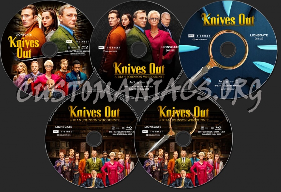 Knives Out (2019) blu-ray label