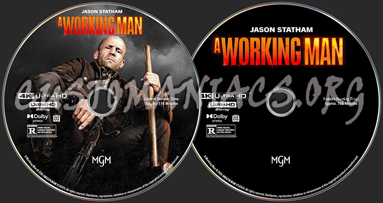A Working Man 4K Labels blu-ray label