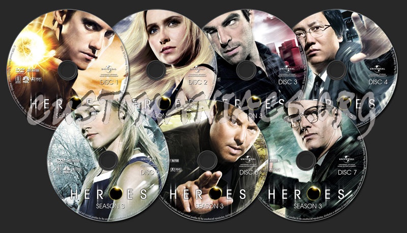 Heroes - Season 3 dvd label