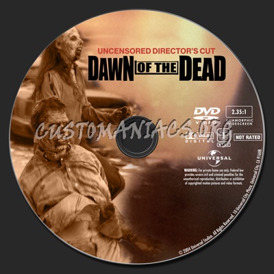 Dawn of the Dead (2004) dvd label
