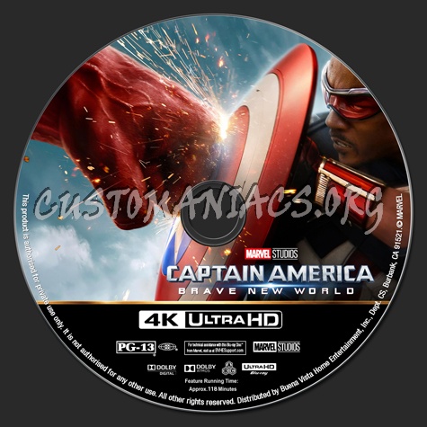 Captain America: Brave New World 4K blu-ray label