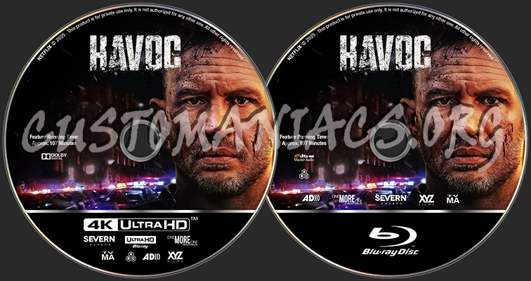 Havoc (2025) 4K & BD blu-ray label