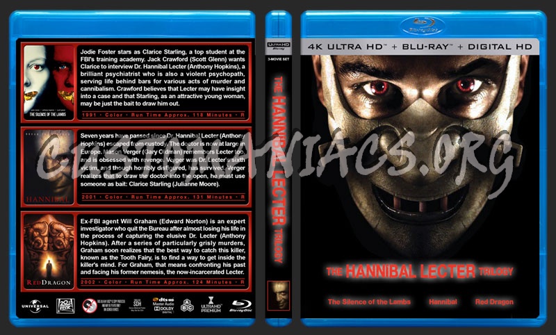 Hannibal Lecter Trilogy (4K) blu-ray cover