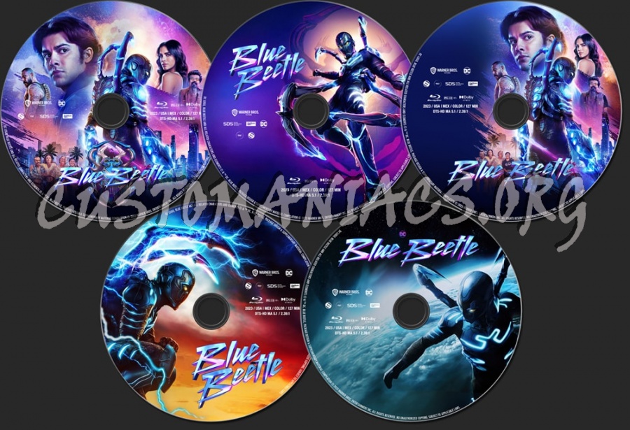 Blue Beetle (2023) blu-ray label