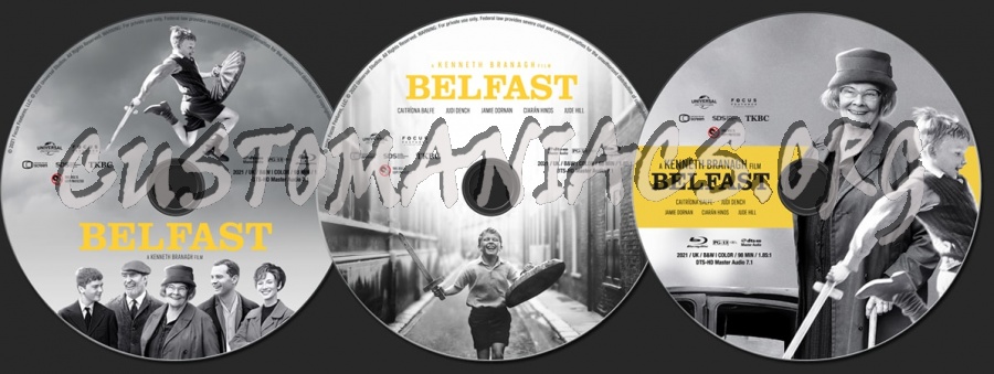 Belfast (2021) blu-ray label