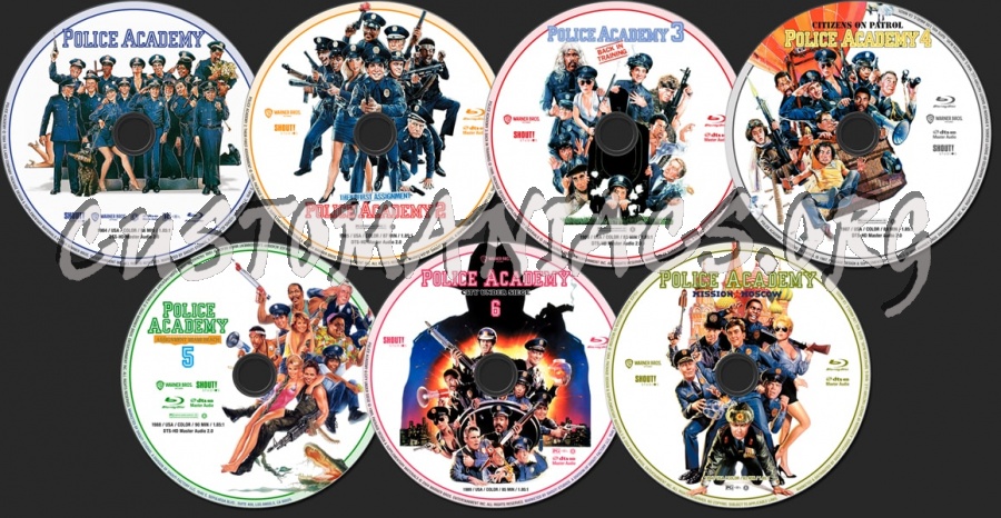 Police Academy Collection (1984 - 1994) blu-ray label